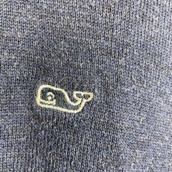 Vineyard Vines Blue 100% Cotton 1/4 Zip MockNeck Sweater Men Size 2XL Pullover - Picture 4 of 9